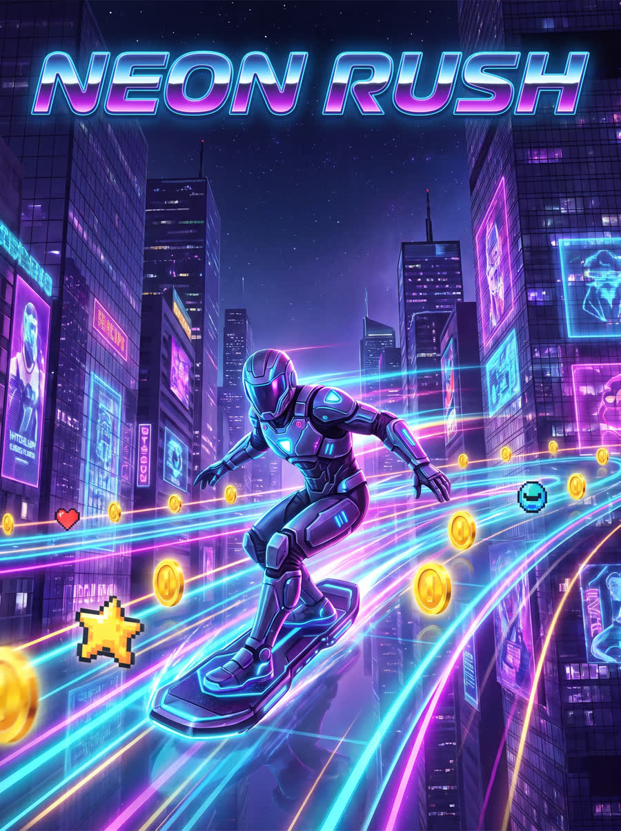 Neon Rush — Endless Runner game cover art